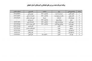 برنامه تمرینات هیات ورزش های نابینایان و کم بینایان استان اصفهان